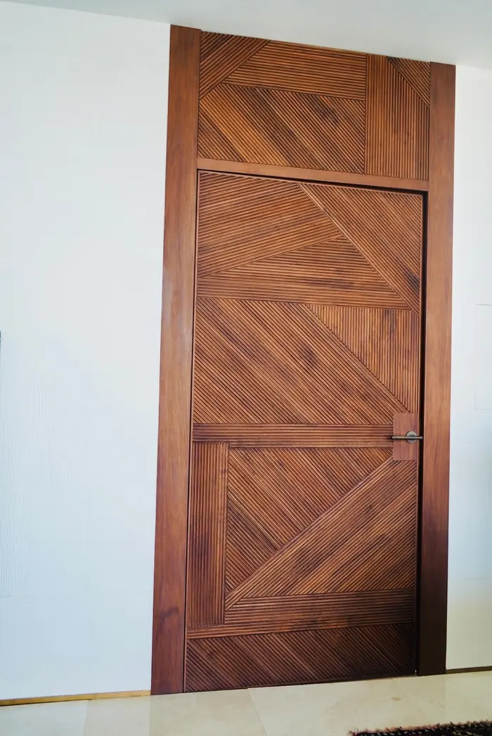 Chevron walnut door